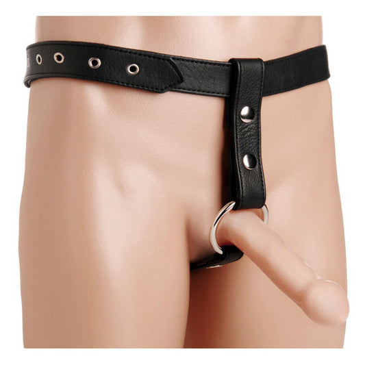 Leather Butt Plug Harness with Cock Ring - UABDSM