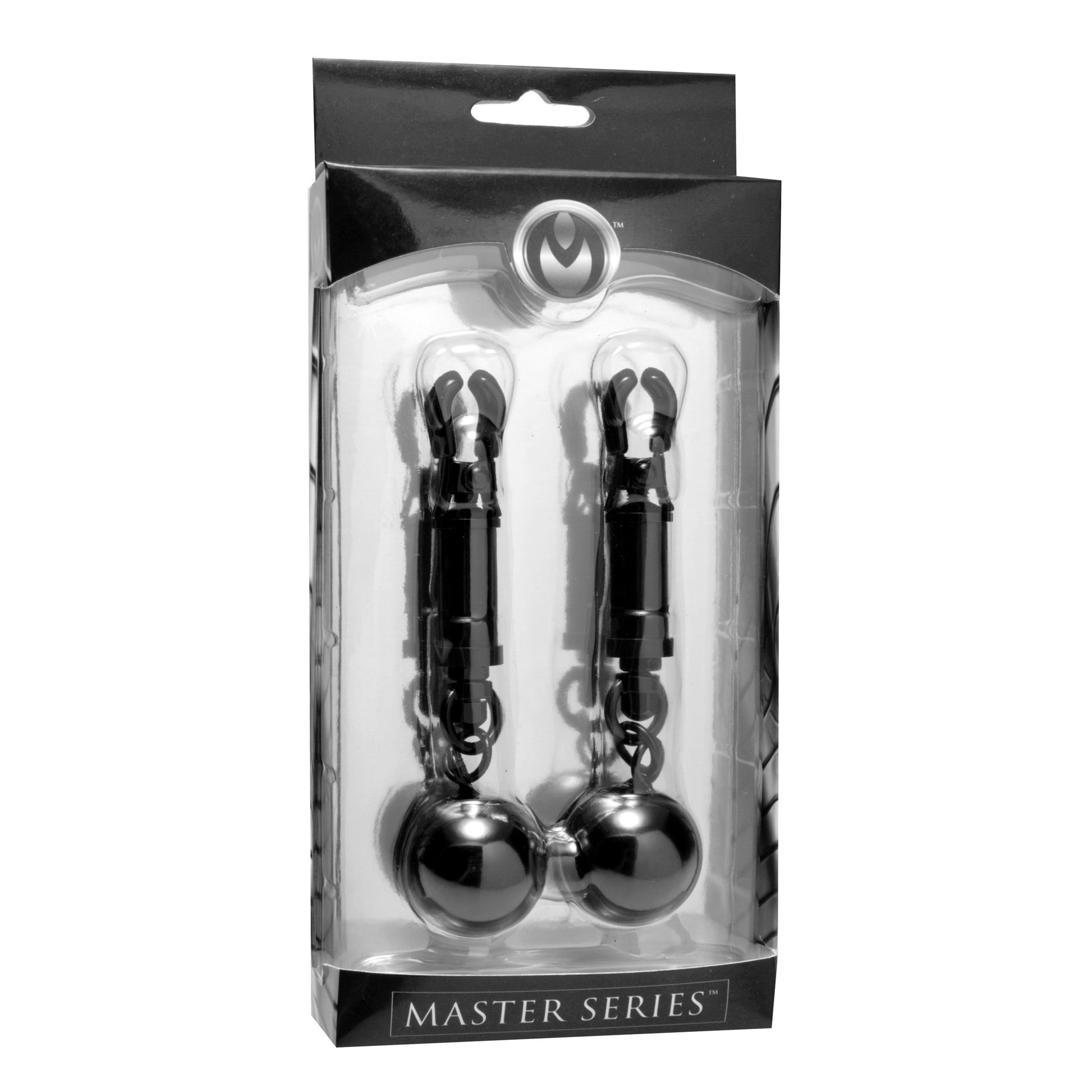 Black Bomber Nipple Clamps with Ball Weights - UABDSM