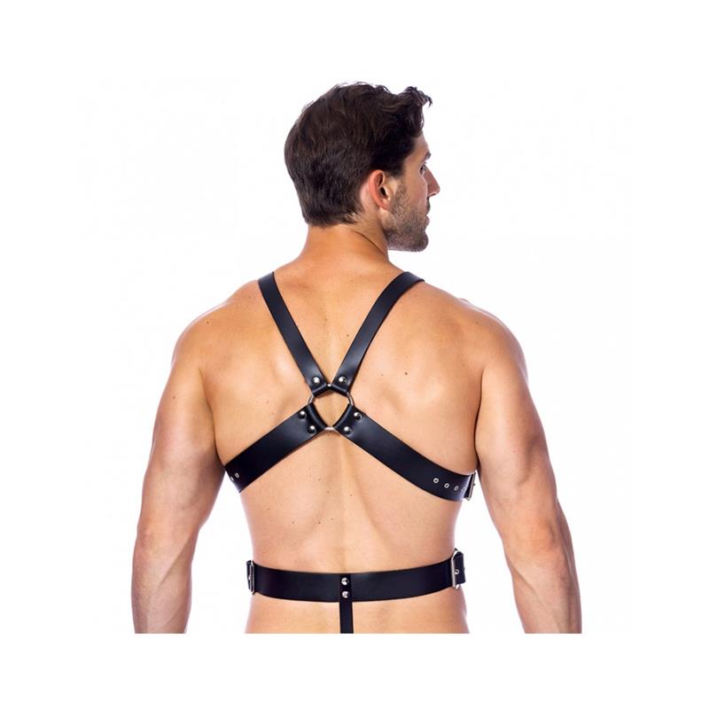 Adjustable Leather Harness with Rings - UABDSM