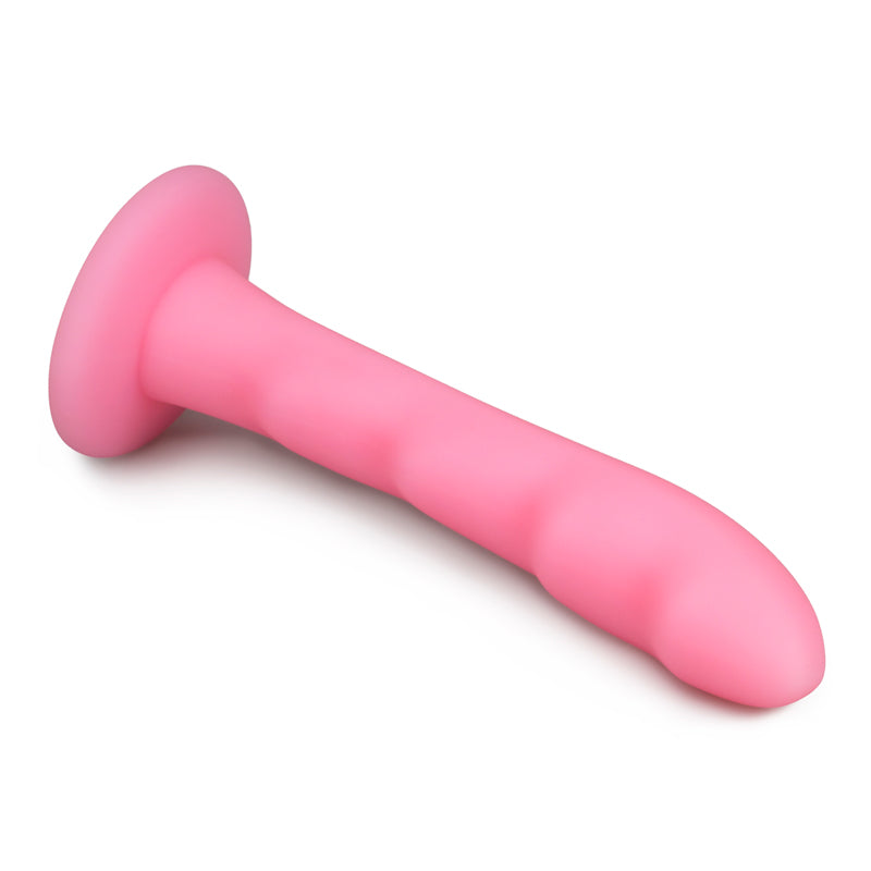 Ripples Silicone Strap On Harness Dildo- Pink - UABDSM