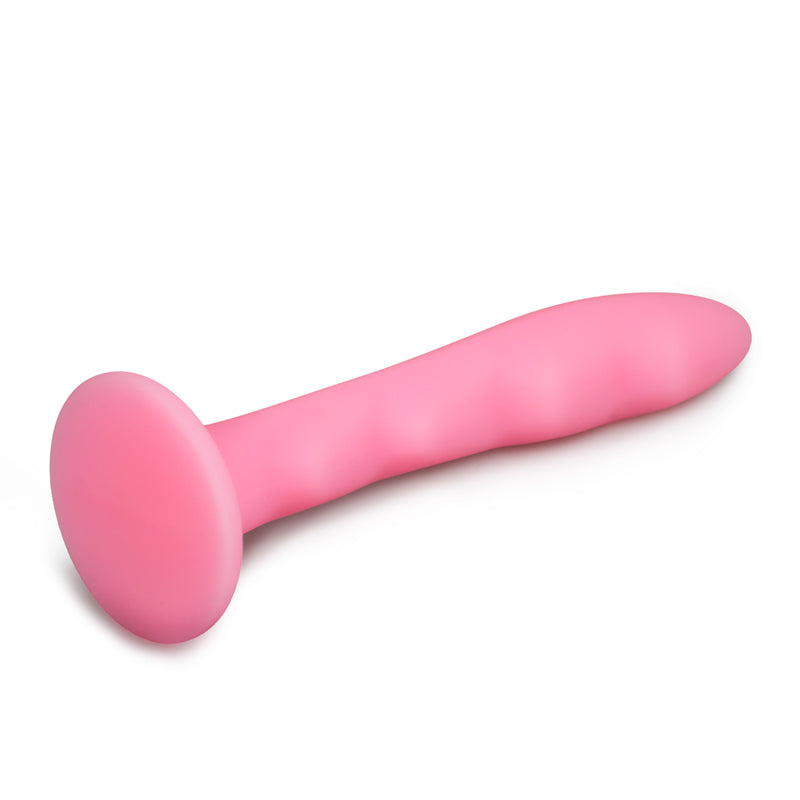 Ripples Silicone Strap On Harness Dildo- Pink - UABDSM