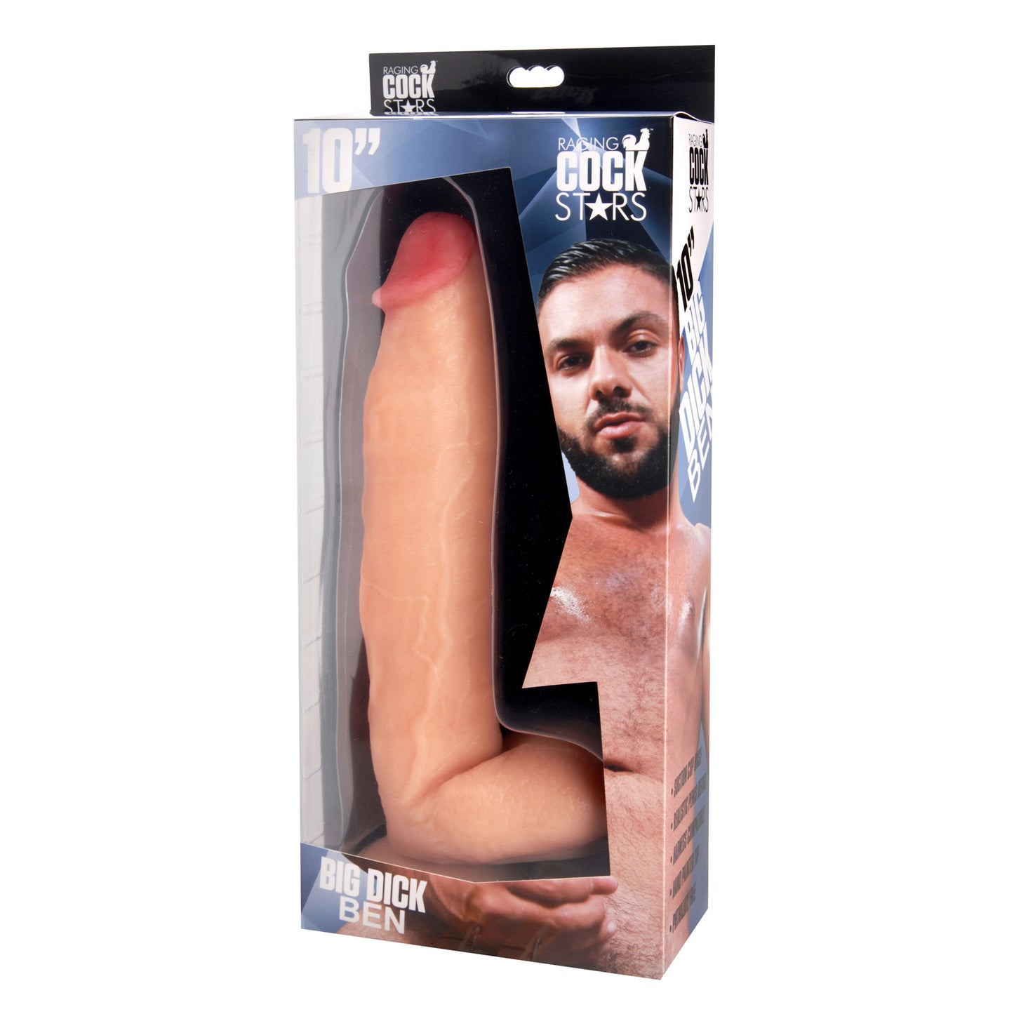 Raging Cockstars Big Dick Ben 10 Inch Realistic Dildo - UABDSM