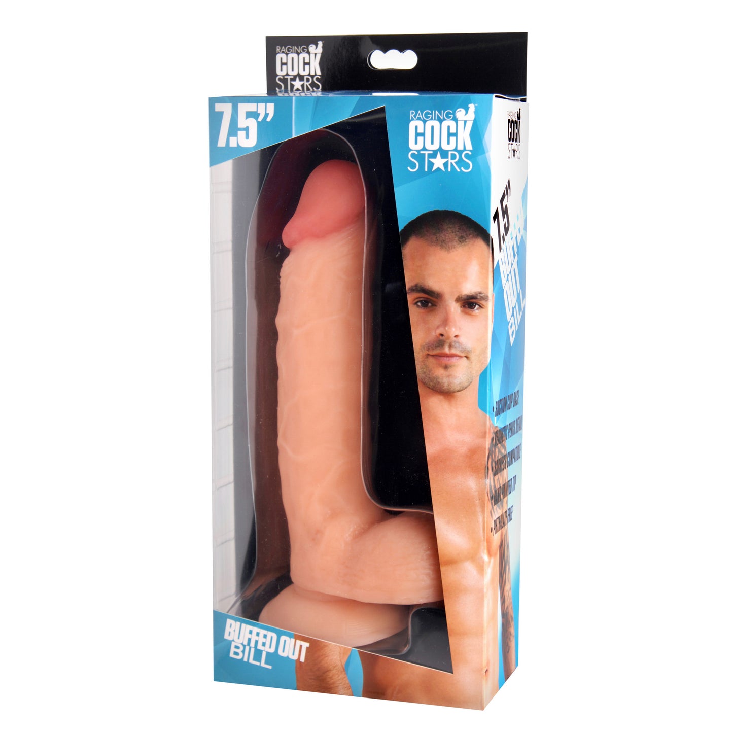 Raging Cockstars Buffed Out Billy 7.5 Inch Realistic Dildo - UABDSM