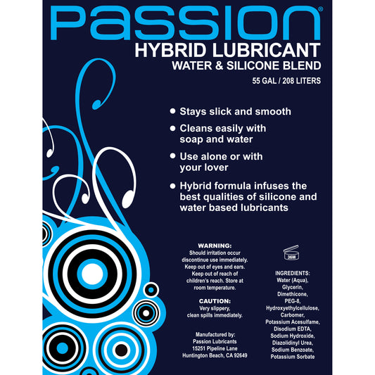 Passion Water and Silicone Blend Hybrid Lubricant - 55 Gallon - UABDSM