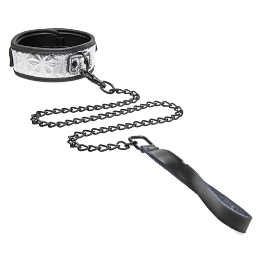 Platinum Bound Chained Collar with Leash - UABDSM