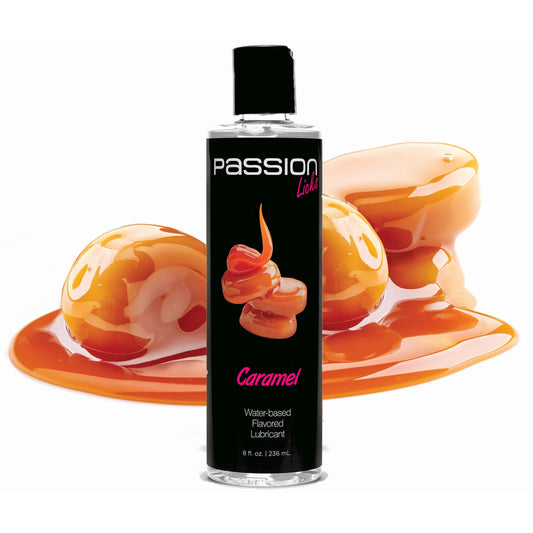 Passion Licks Caramel Water Based Flavored Lubricant - 8 oz - UABDSM