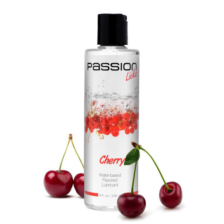 Passion Licks Cherry Water Based Flavored Lube - 8 oz - UABDSM