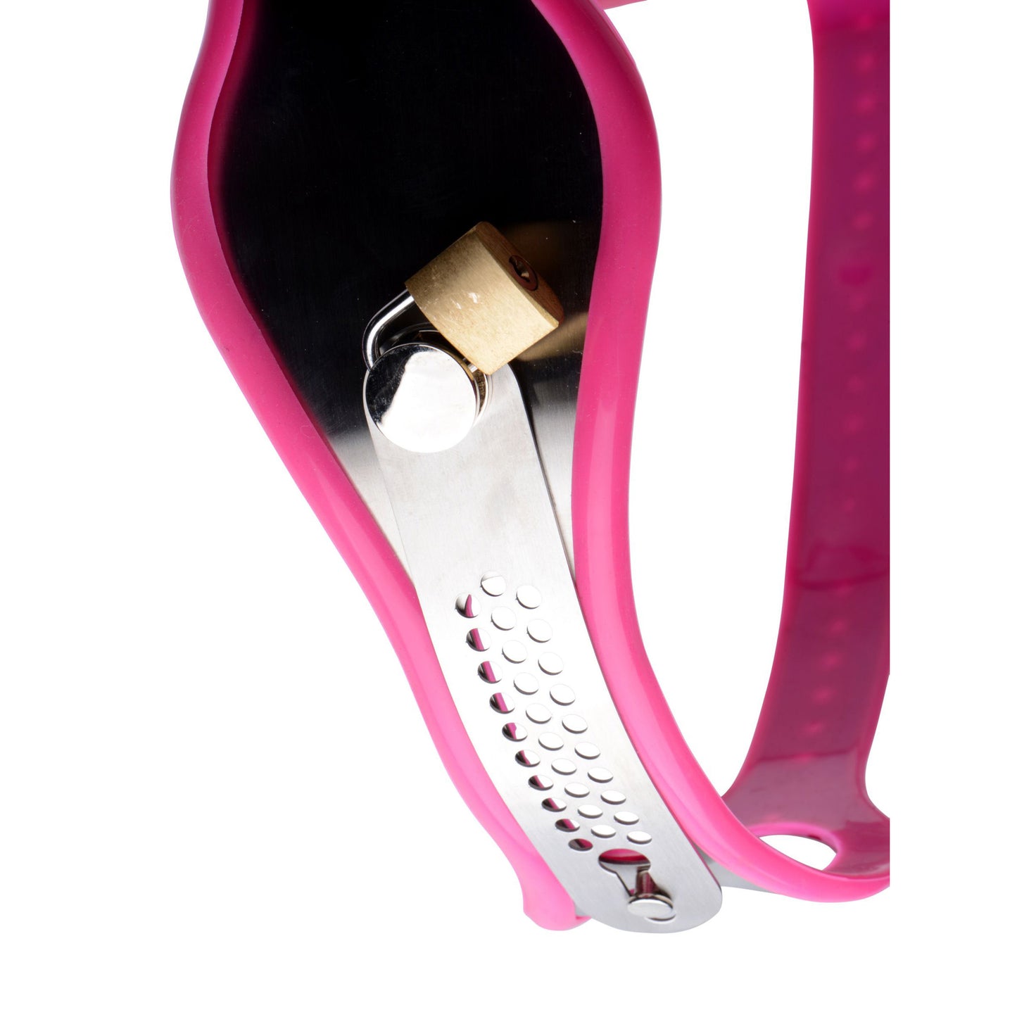 Pink Stainless Steel Adjustable Female Chastity Belt - UABDSM