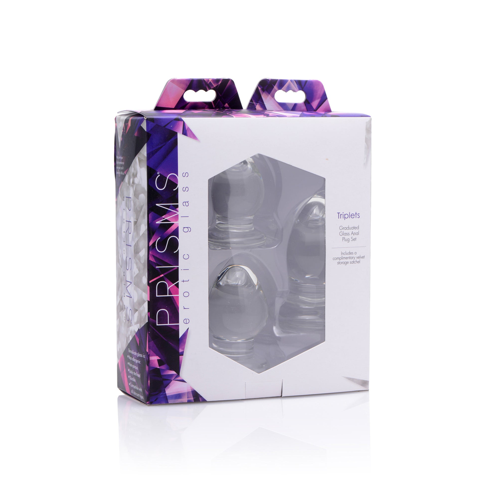 Triplets 3 Piece Glass Anal Plug Kit - UABDSM