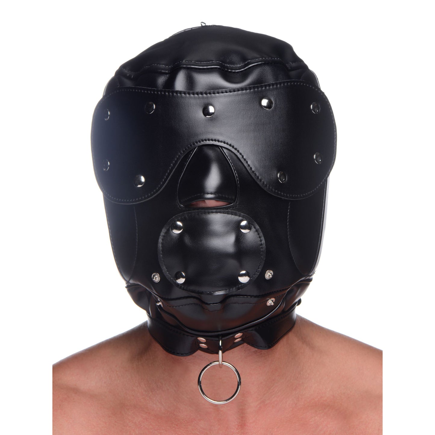 Muzzled Universal BDSM Hood with Removable Muzzle - UABDSM