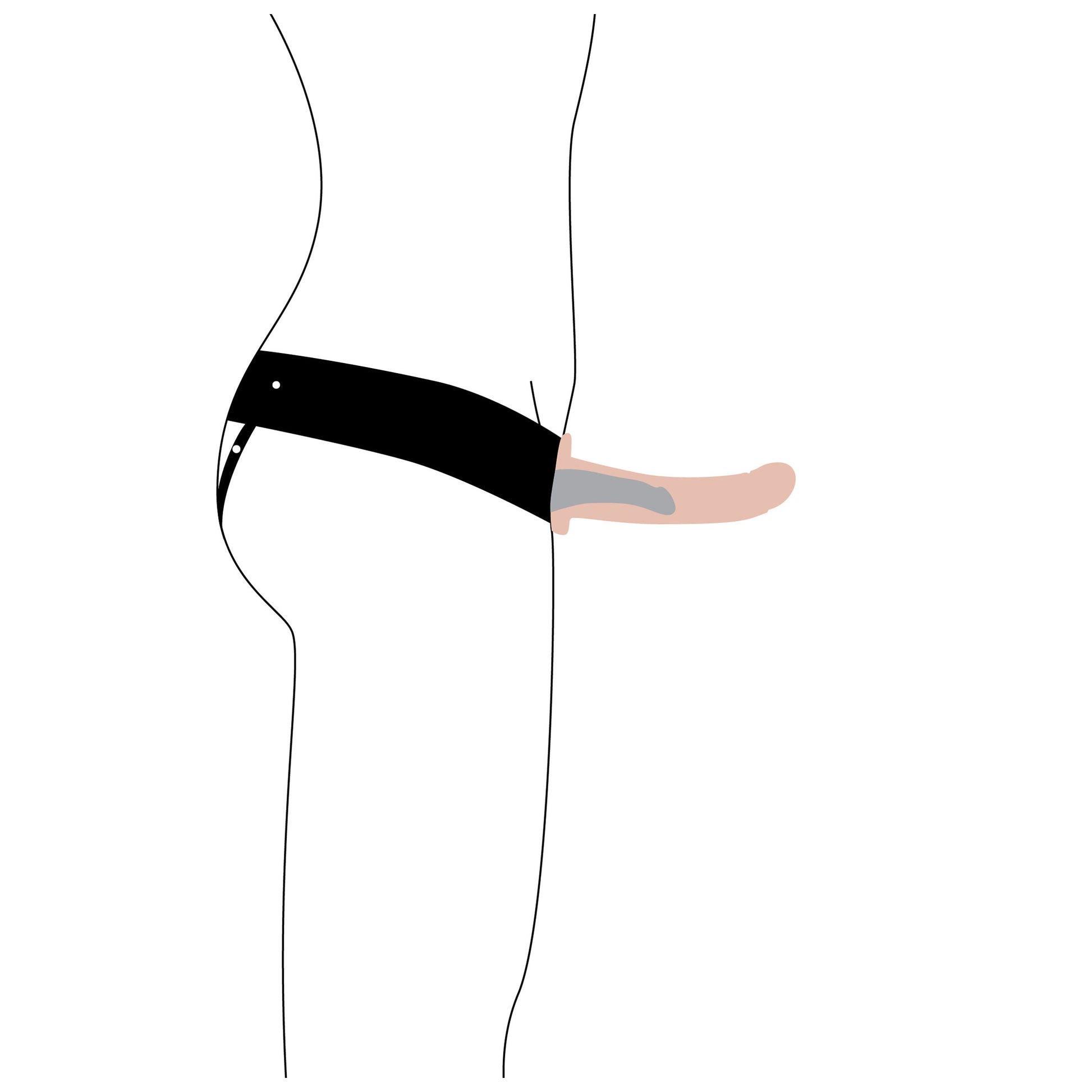 Erection Assist Hollow Strap-on Flesh - UABDSM