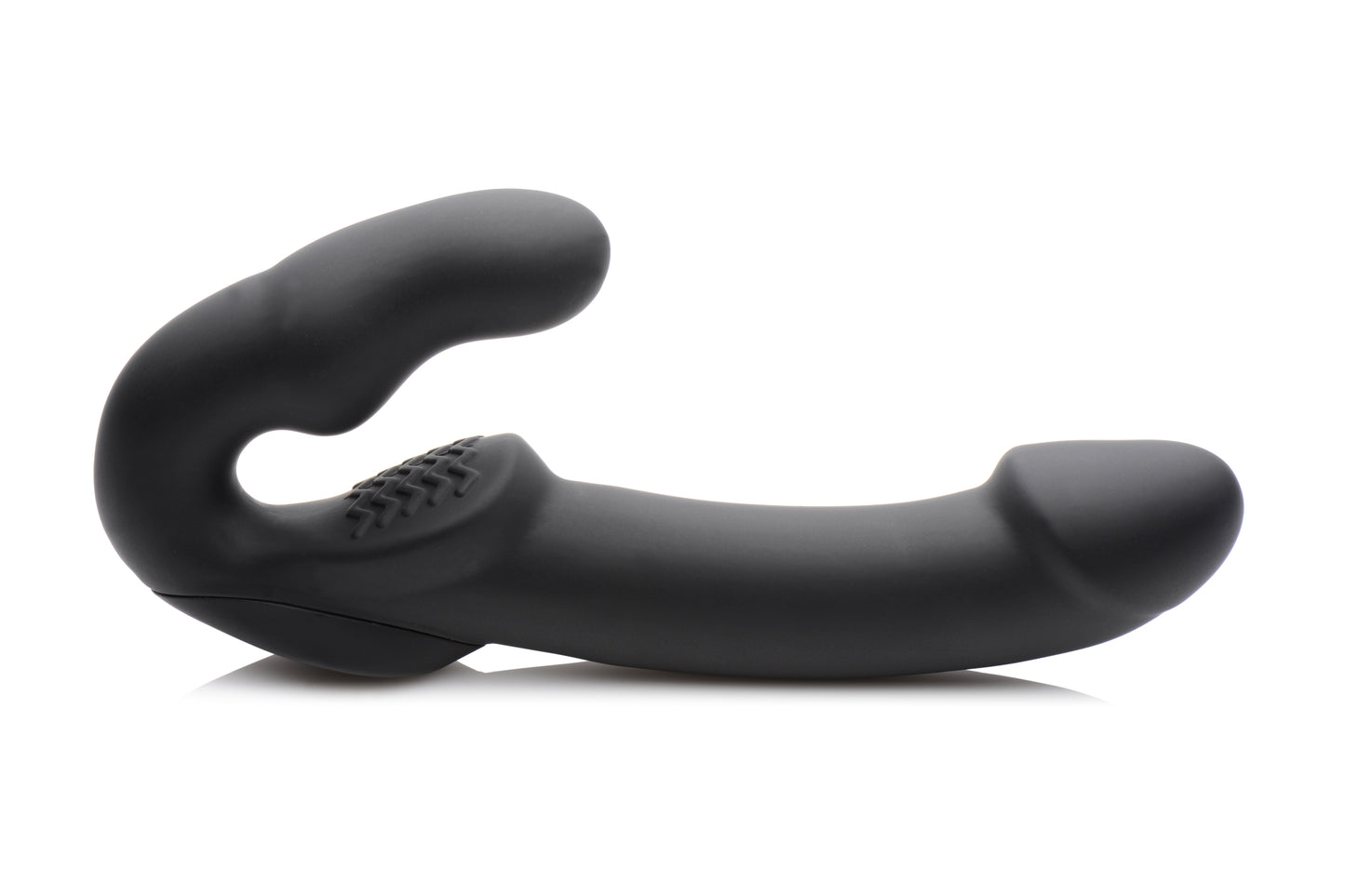 Evoke Rechargeable Vibrating Silicone Strapless Strap On - Black - UABDSM