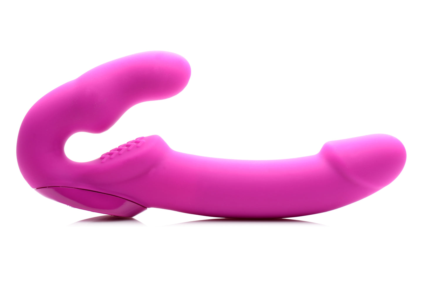 Evoke Rechargeable Vibrating Silicone Strapless Strap On - Pink - UABDSM