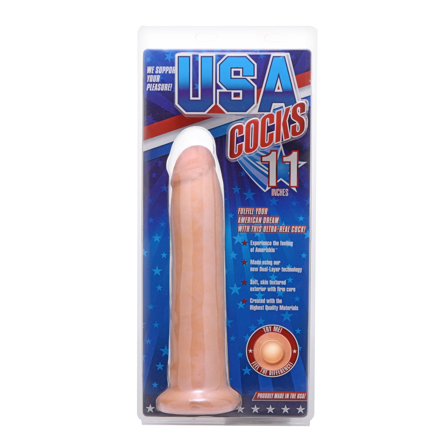 11 Inch Ultra Real Dual Layer Suction Cup Dildo without Balls - UABDSM