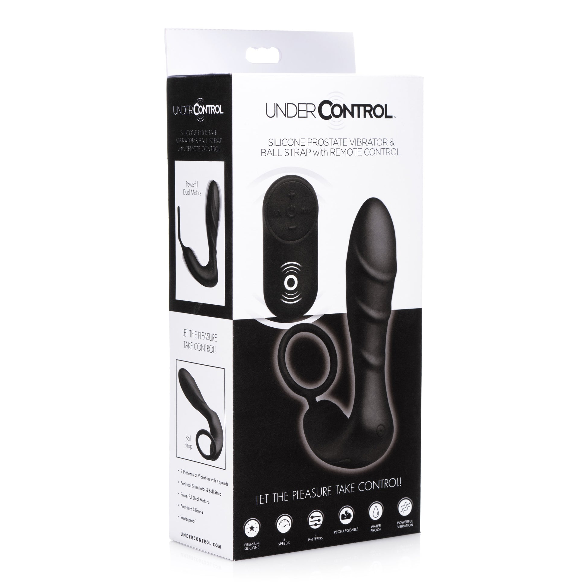 Silicone Prostate Vibrator and Strap with Remote Control - UABDSM