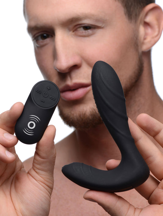 Textured Silicone Prostate Vibrator with Remote Control - UABDSM