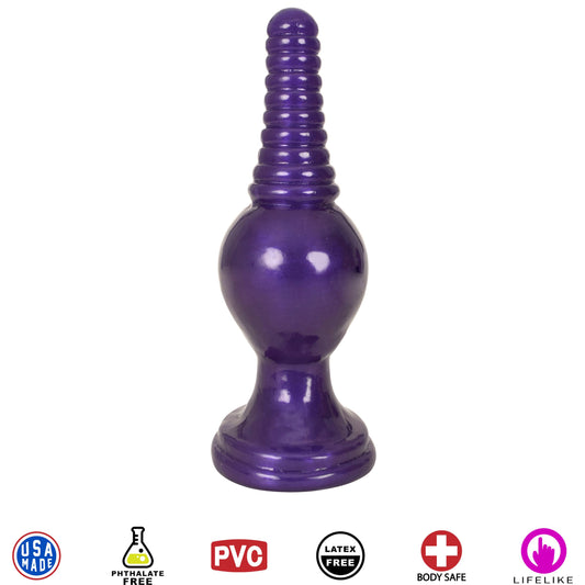 The King Ribbed Tip Anal Plug – Purple - UABDSM