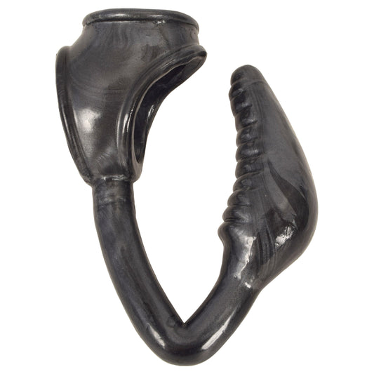 The Earl Cock and Ball Ring with Anal Plug -Black - UABDSM