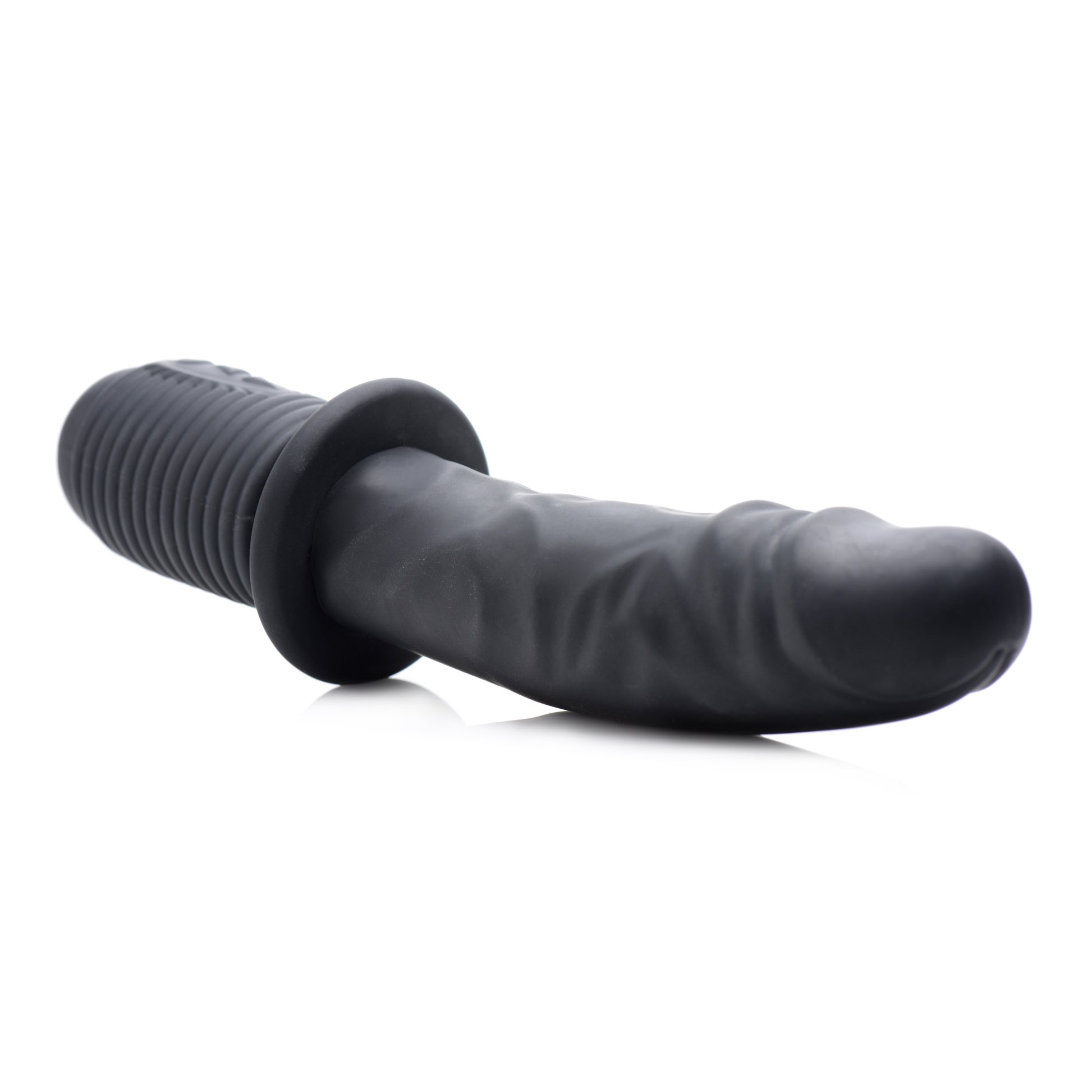 Power Pounder Vibrating and Thrusting Silicone Dildo - Black - UABDSM