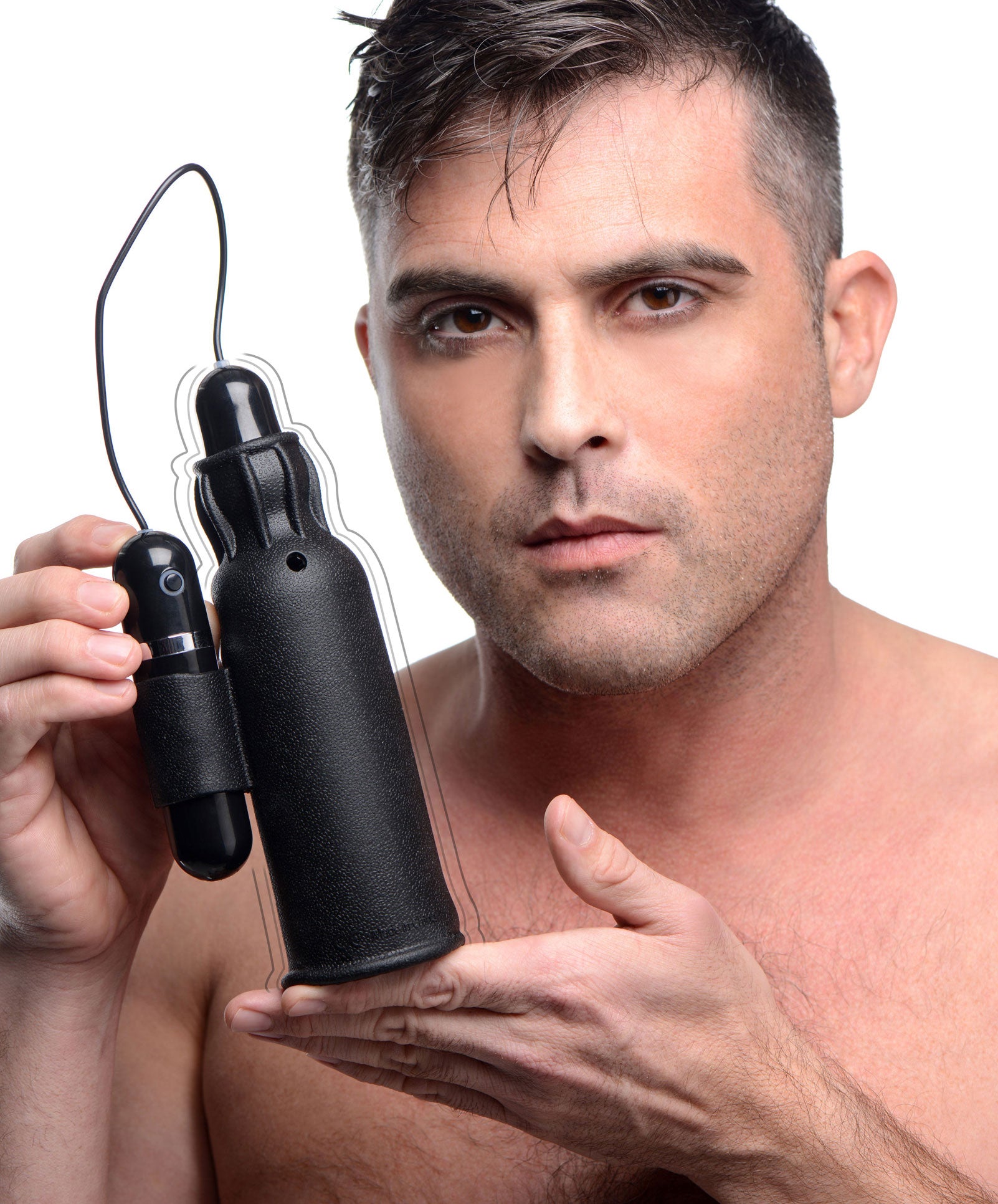 Lightning Stroke Silicone Stroker With Vibrating Bullet - UABDSM