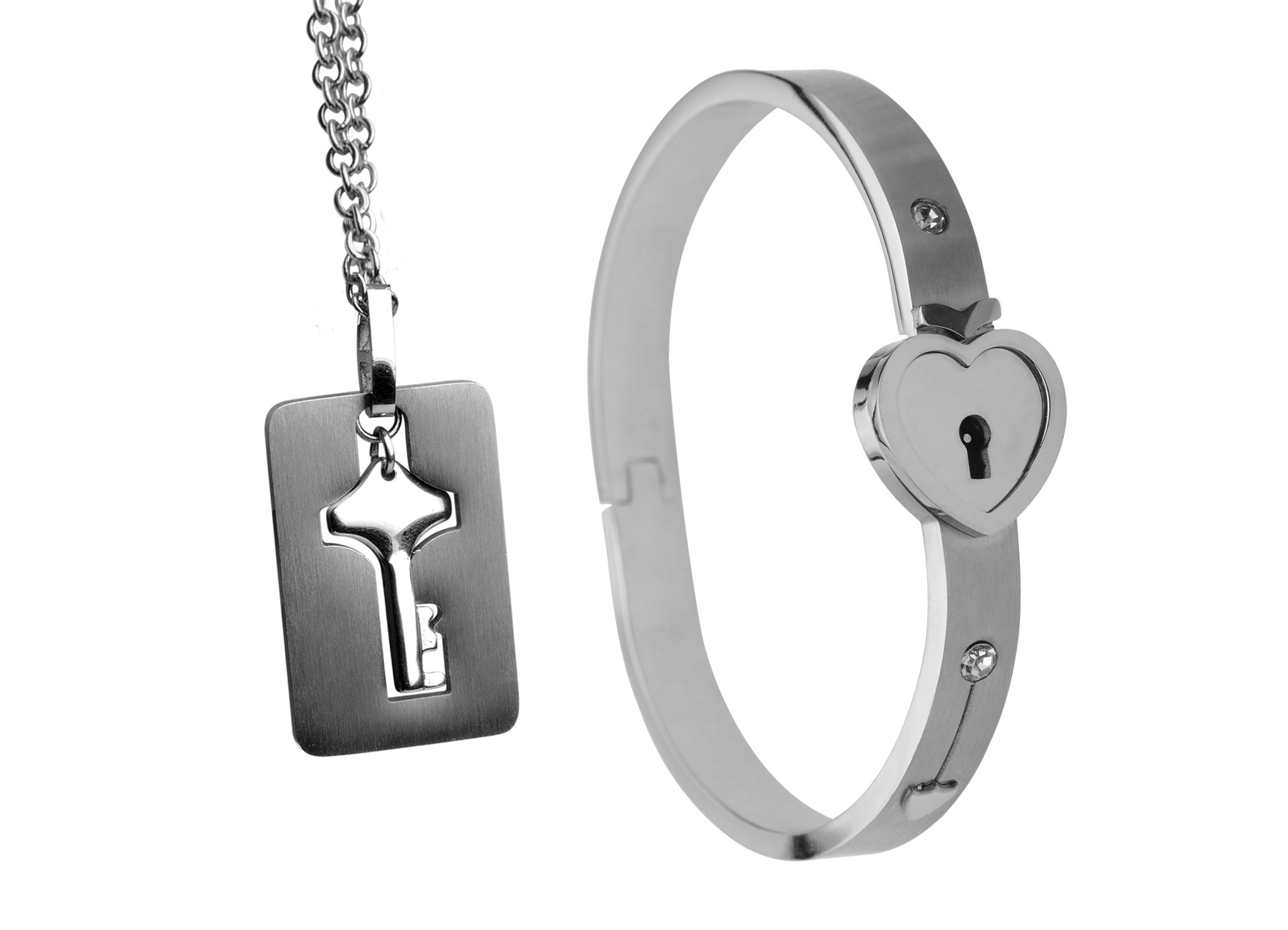 Cuffed Locking Bracelet and Key Necklace - UABDSM