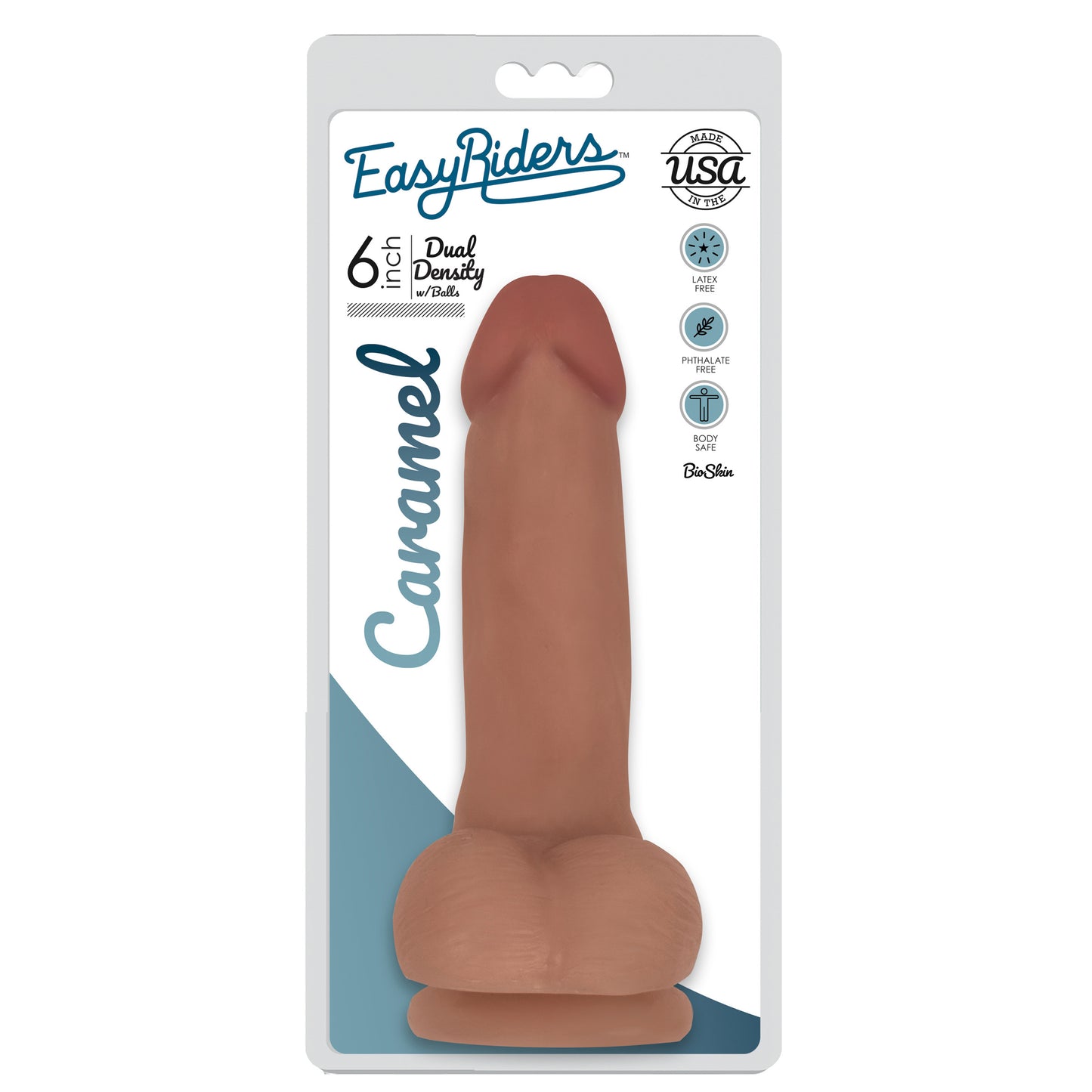 Easy Riders 6 Inch Dual Density Dildo With Balls - Tan - UABDSM