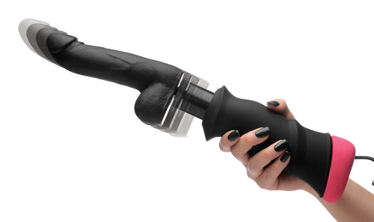Mega-Pounder Hand-held Thrusting Silicone Dildo - UABDSM