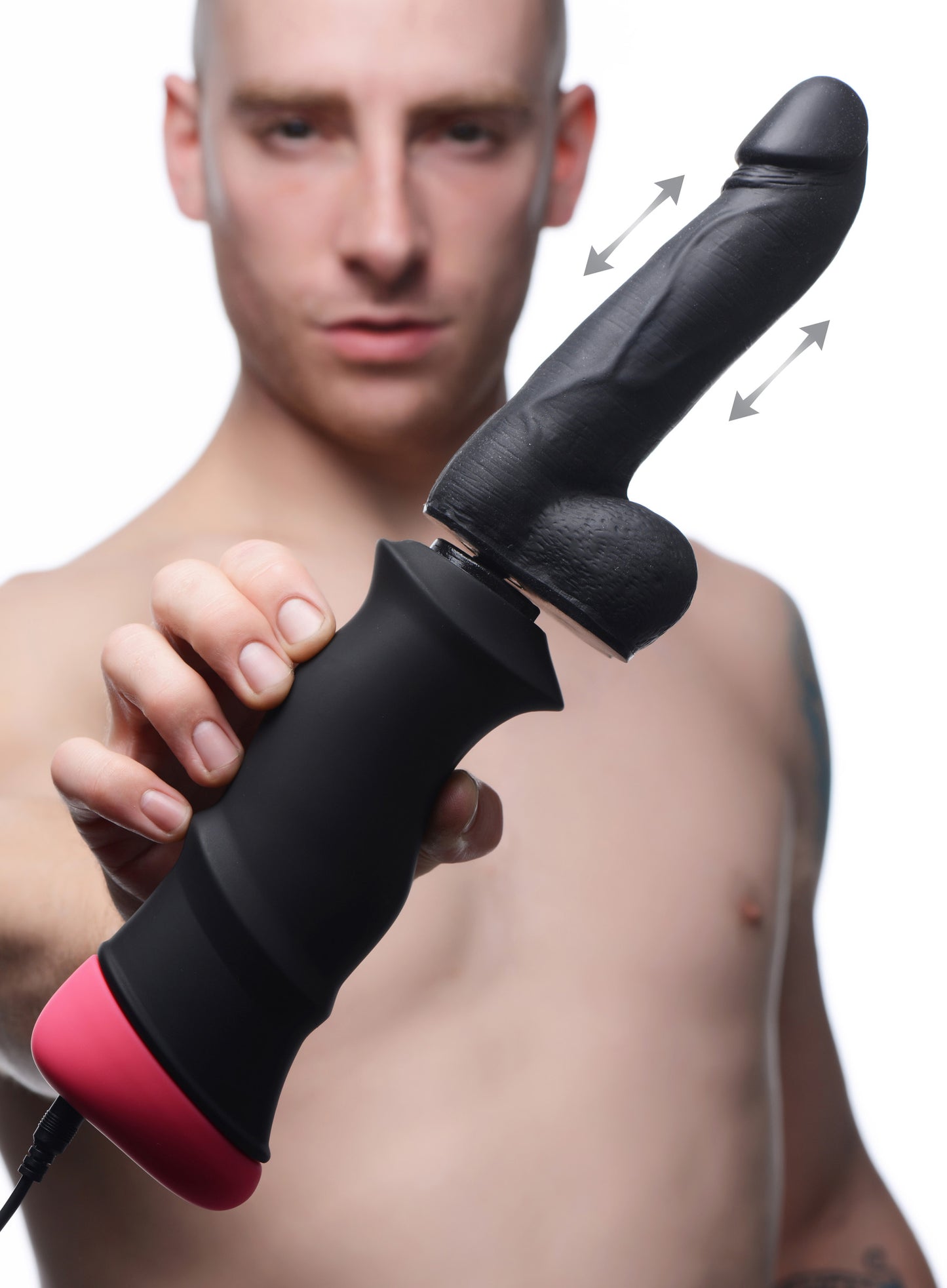 Mega-Pounder Hand-held Thrusting Silicone Dildo - UABDSM