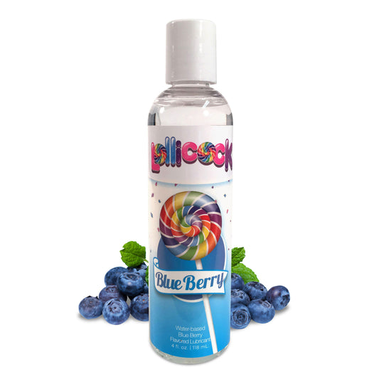 Lollicock 4 oz. Water-based Flavored Lubricant - Blue Berry - UABDSM