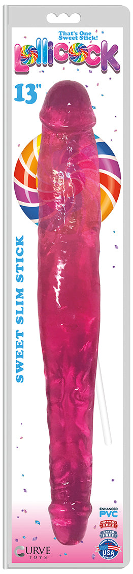 Lollicock Sweet Slim Stick Double Dildo - Pink - UABDSM
