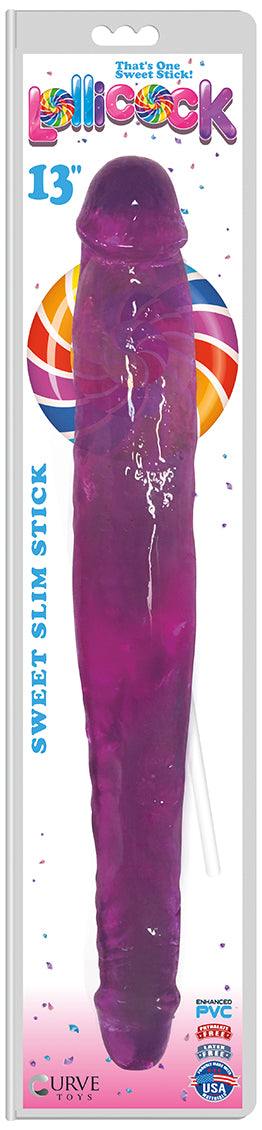 Lollicock Sweet Slim Stick Double Dildo - Purple - UABDSM