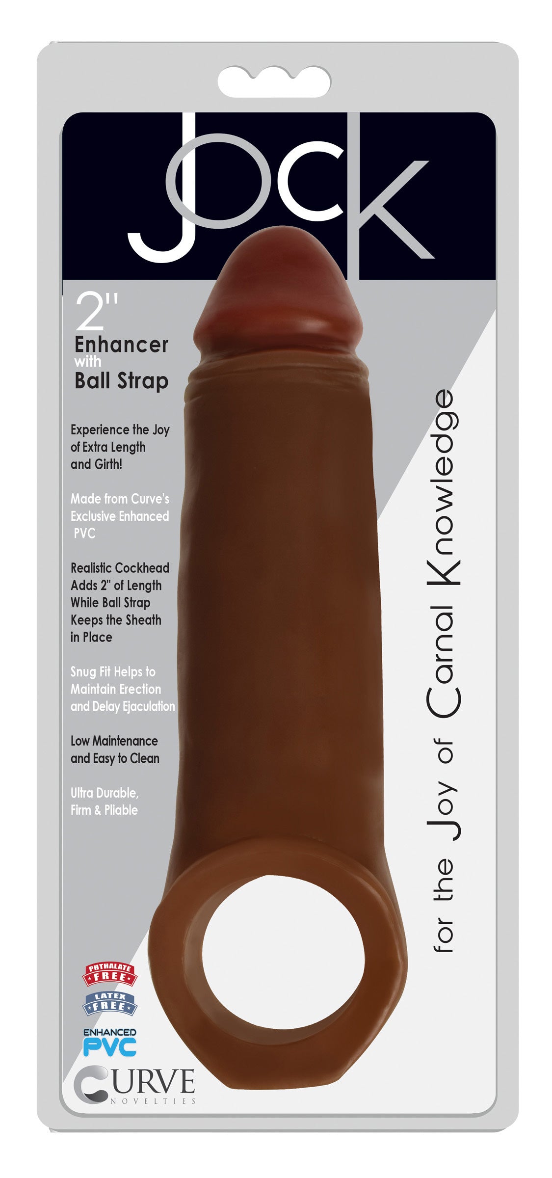 2 Inch Penis Enhancer with Ball Strap - Brown - UABDSM
