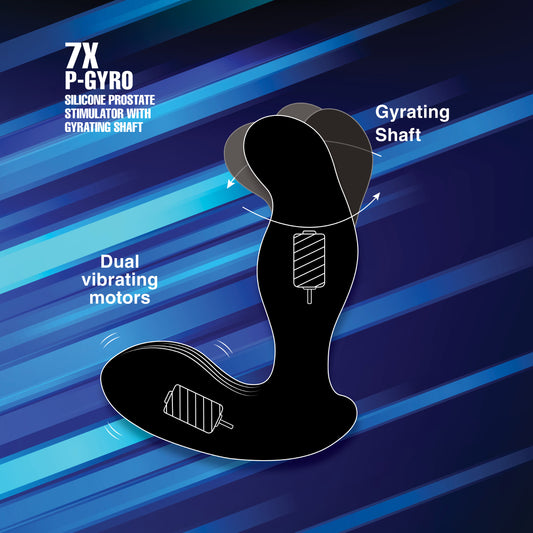 7X P-Gyro Silicone Prostate Stimulator with Gyrating Shaft - UABDSM