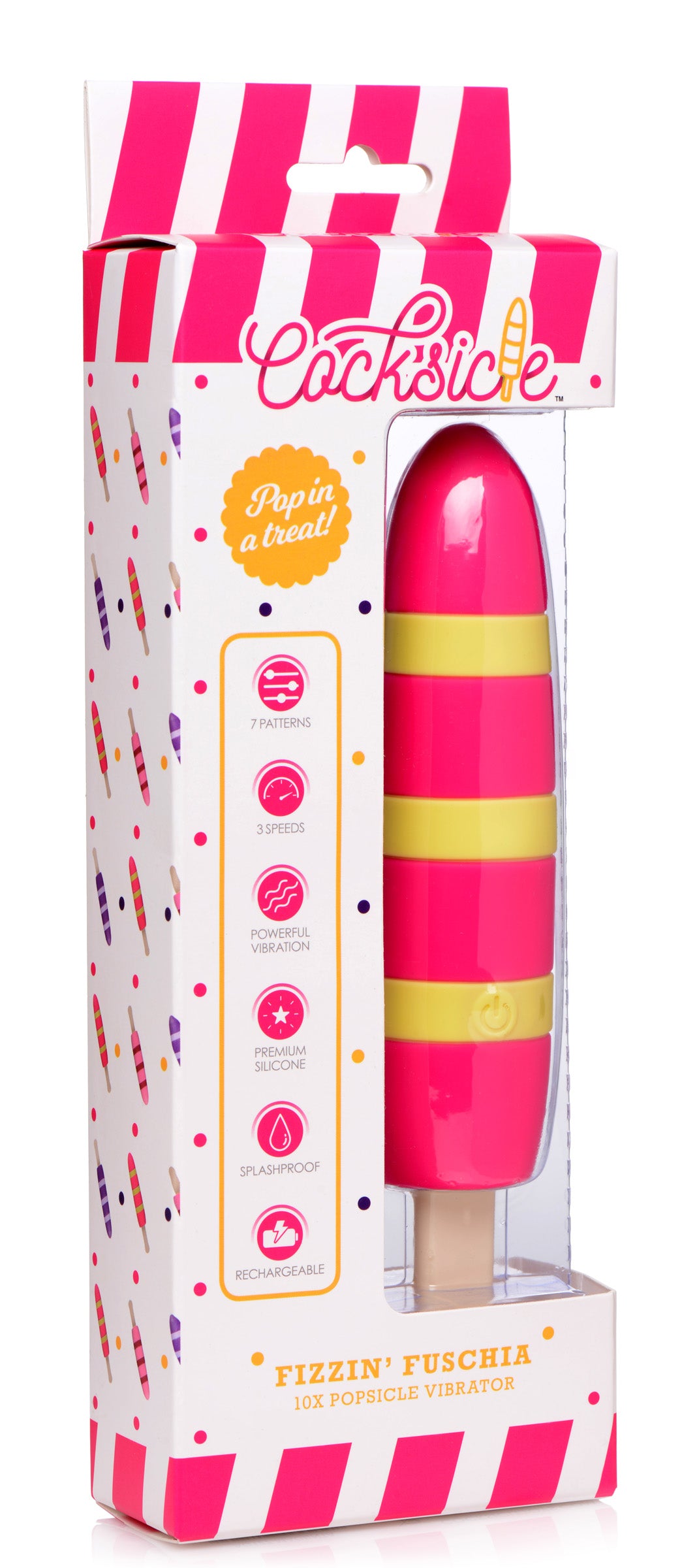 Fizzin 10X Popsicle Silicone Rechargeable Vibrator - UABDSM