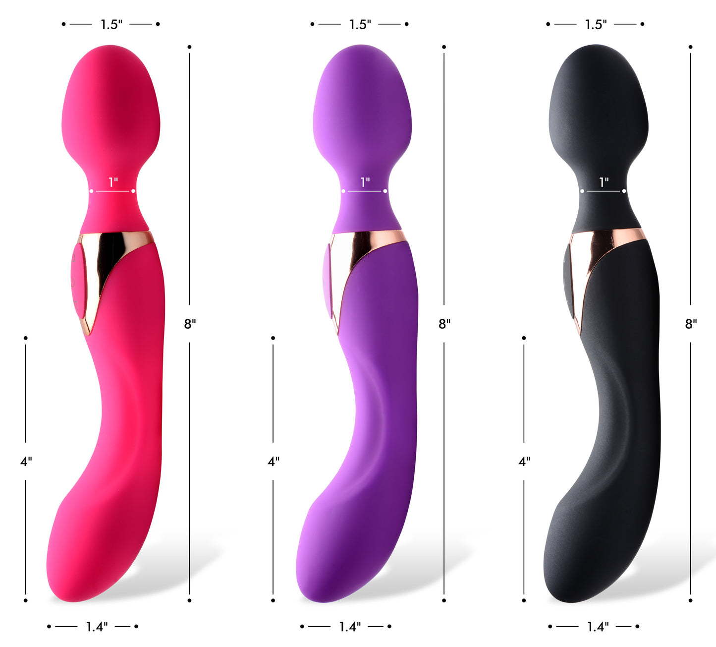 10X Dual Duchess 2-in-1 Silicone Massager - Black - UABDSM