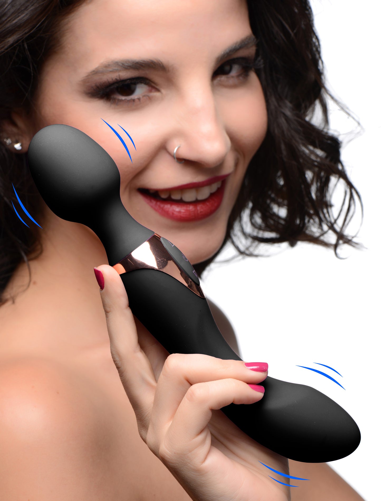 10X Dual Duchess 2-in-1 Silicone Massager - Black - UABDSM