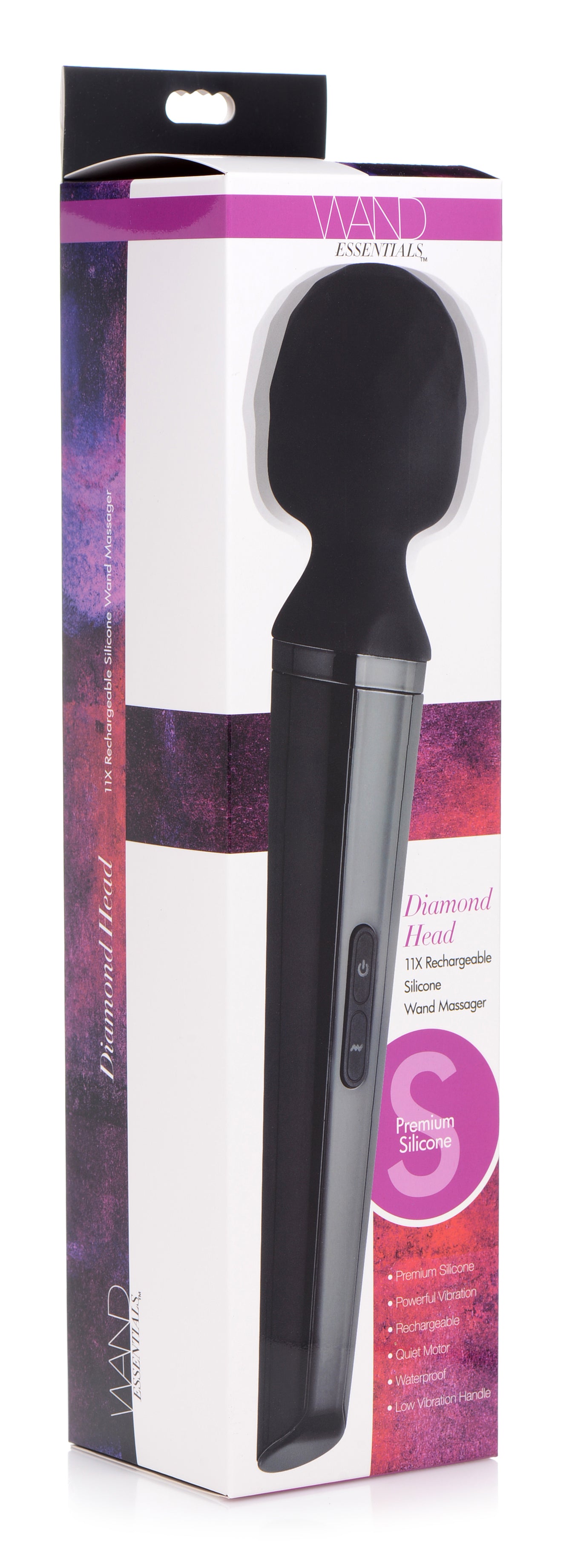 Diamond Head 24X Rechargeable Silicone Wand Massager - UABDSM