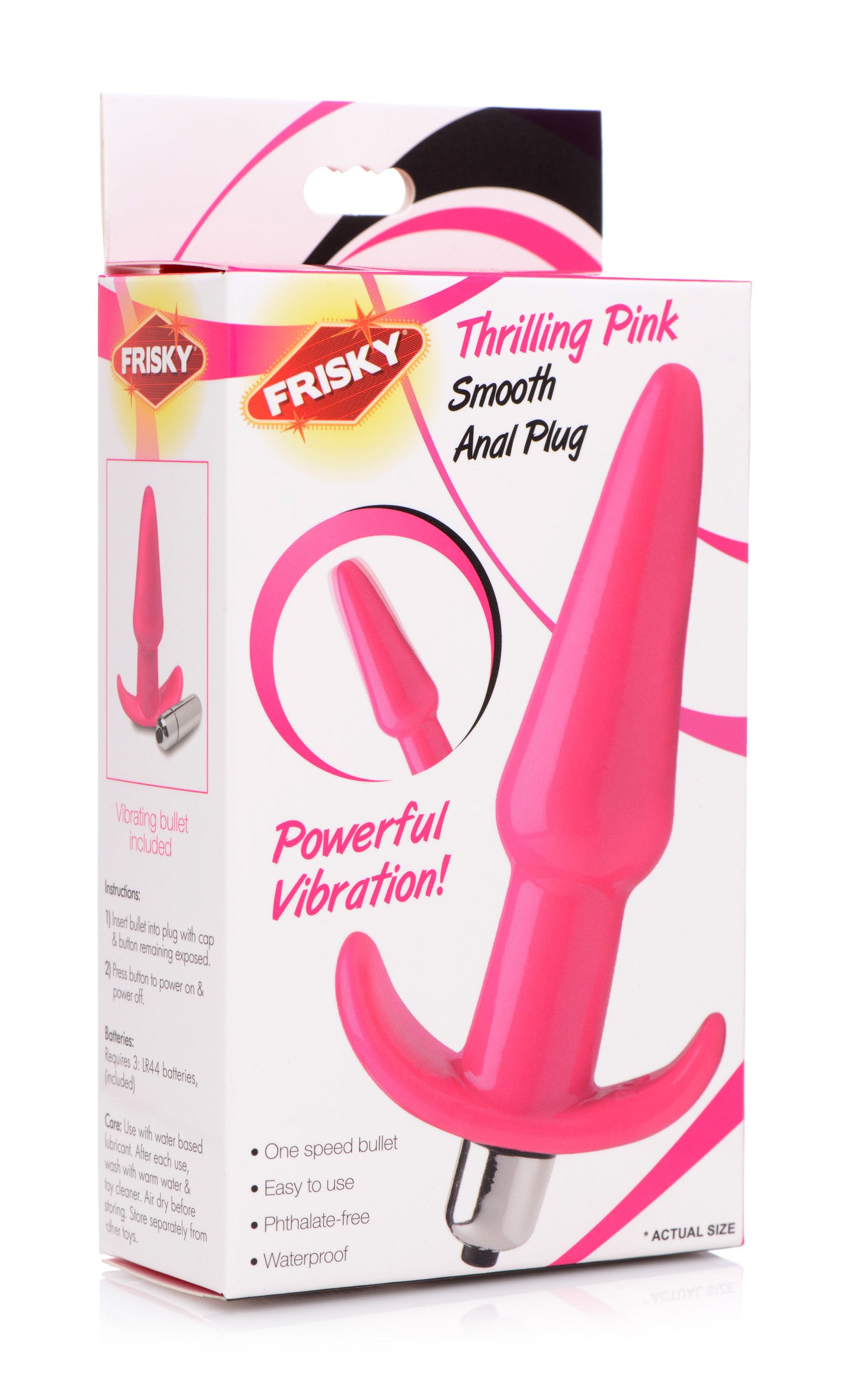 Smooth Vibrating Anal Plug - Pink - UABDSM