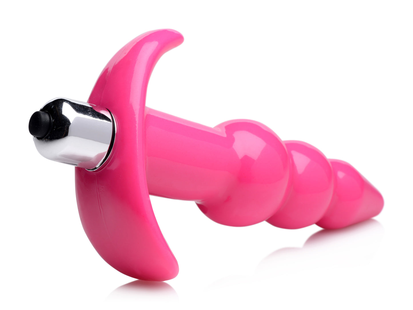 Ribbed Vibrating Butt Plug - Pink - UABDSM