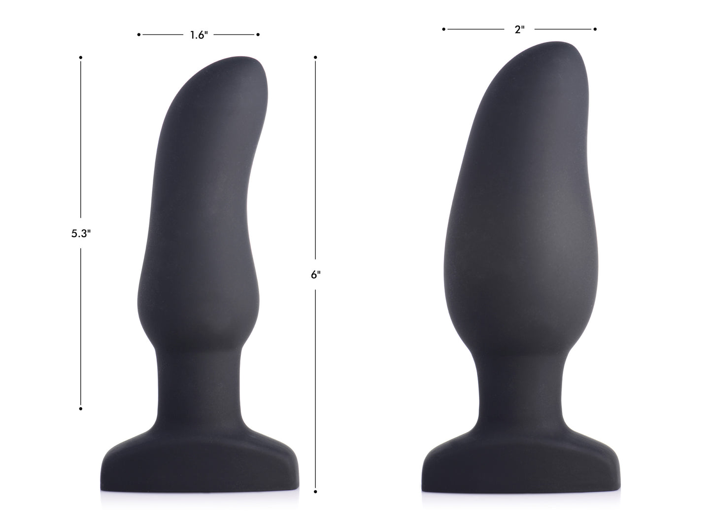 Worlds First Remote Control Inflatable 10X Vibrating Curved Silicone Anal Plug - UABDSM