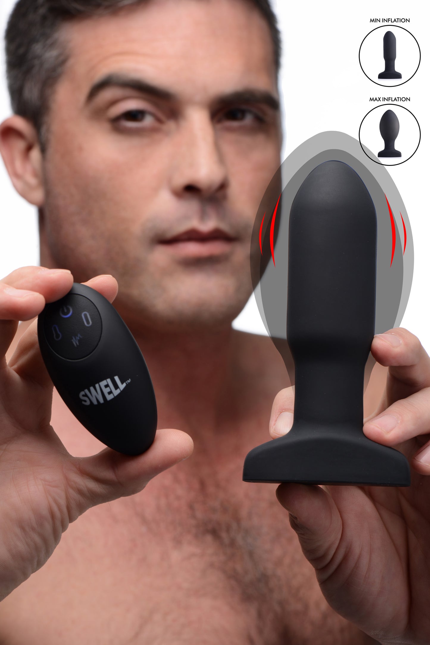 Worlds First Remote Control Inflatable 10X Vibrating Missile Silicone Anal Plug - UABDSM