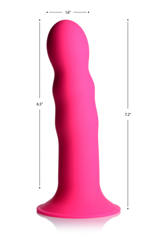 Squeezable Wavy Dildo - Pink - UABDSM
