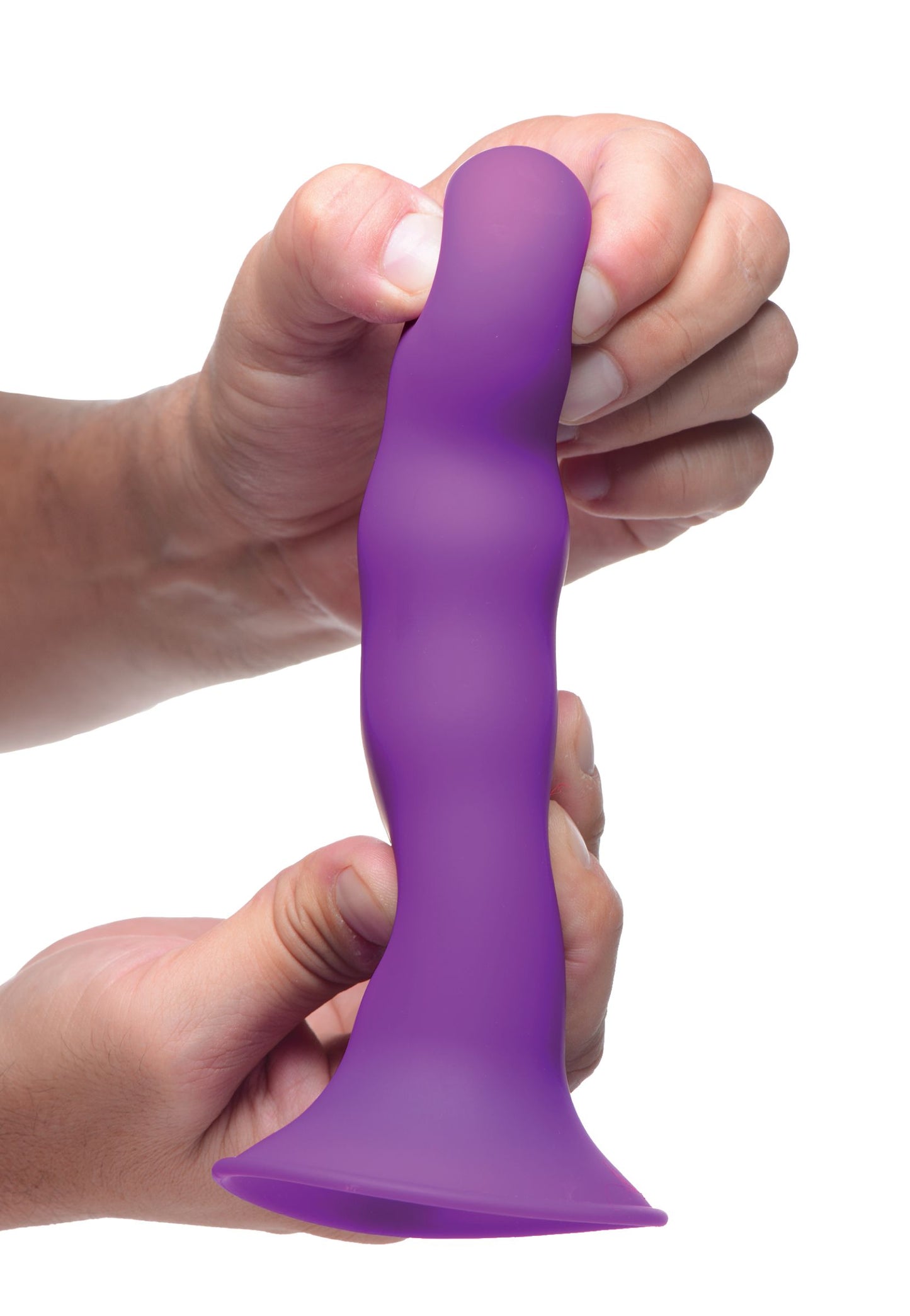 Squeezable Wavy Dildo - Purple - UABDSM