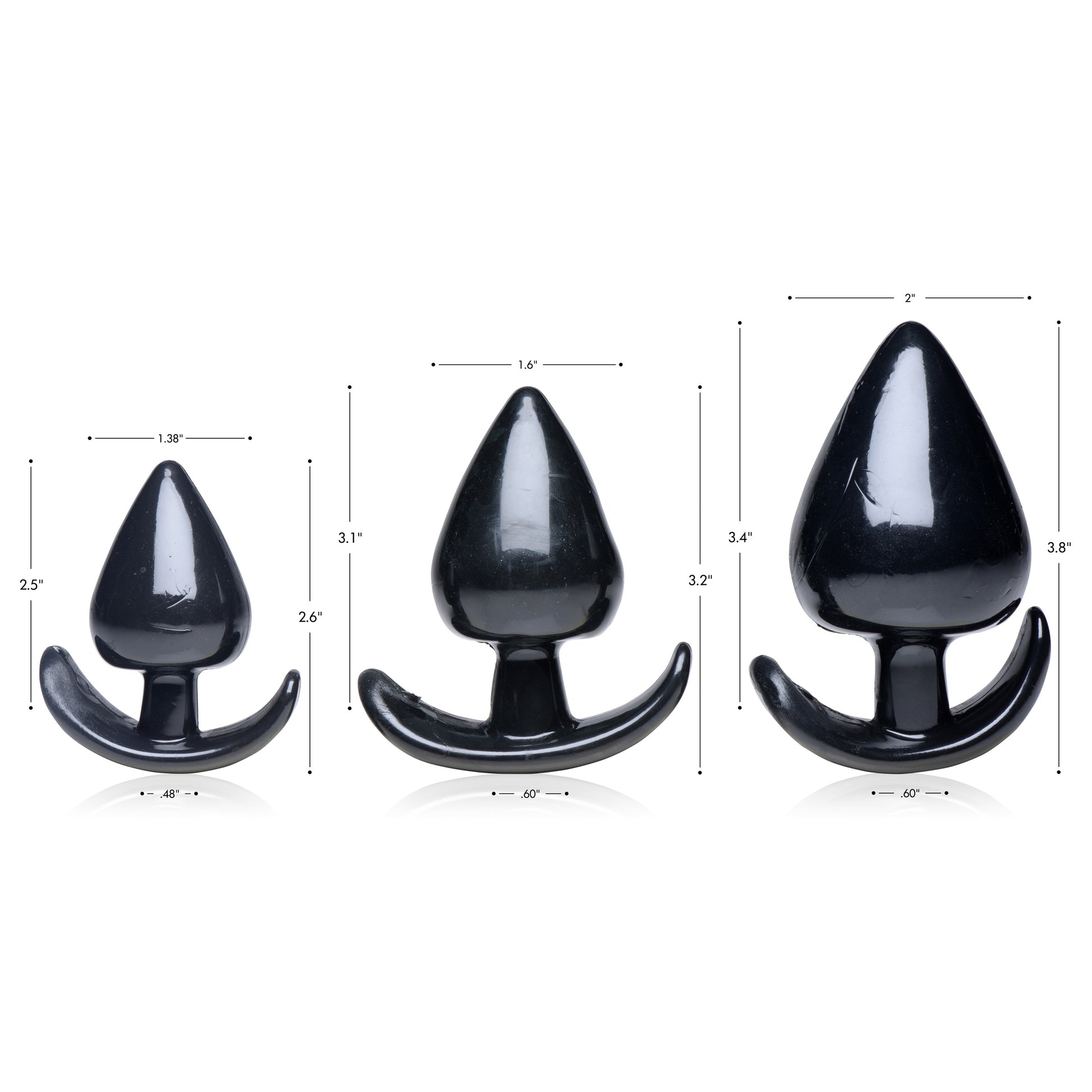 Triple Spades 3 Piece Anal Plug Set - UABDSM