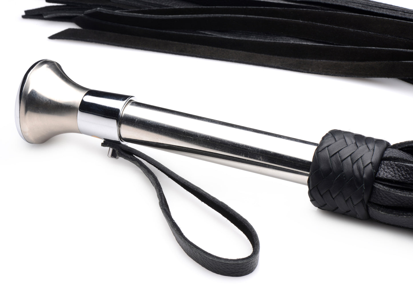 Leather Flogger with Stainless Steel Handle - UABDSM