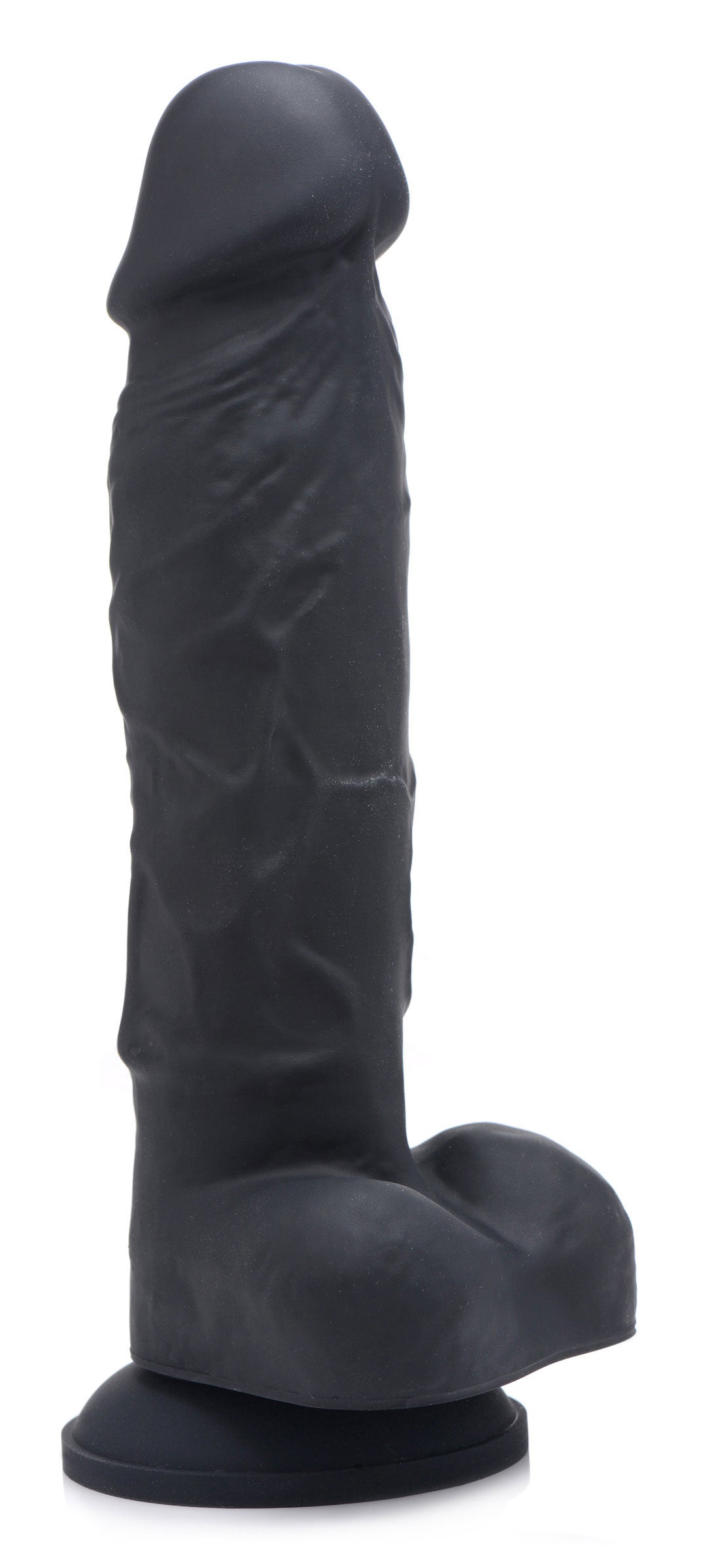 Power Pecker 7 Inch Silicone Dildo with Balls - Black - UABDSM