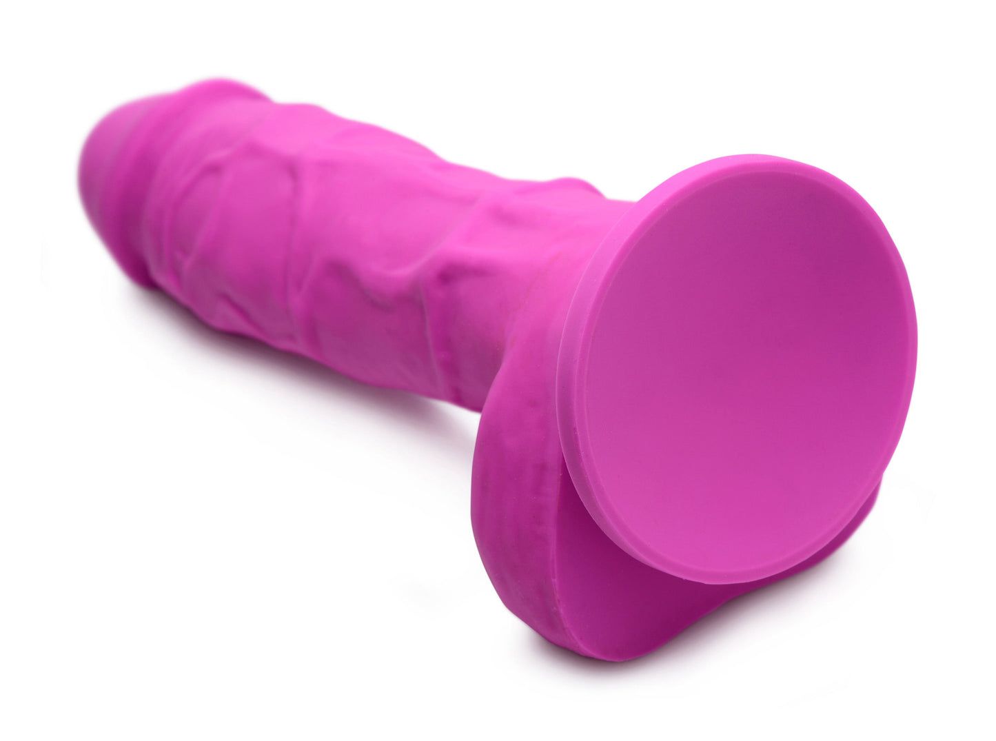 Power Pecker 7 Inch Silicone Dildo with Balls - Pink - UABDSM