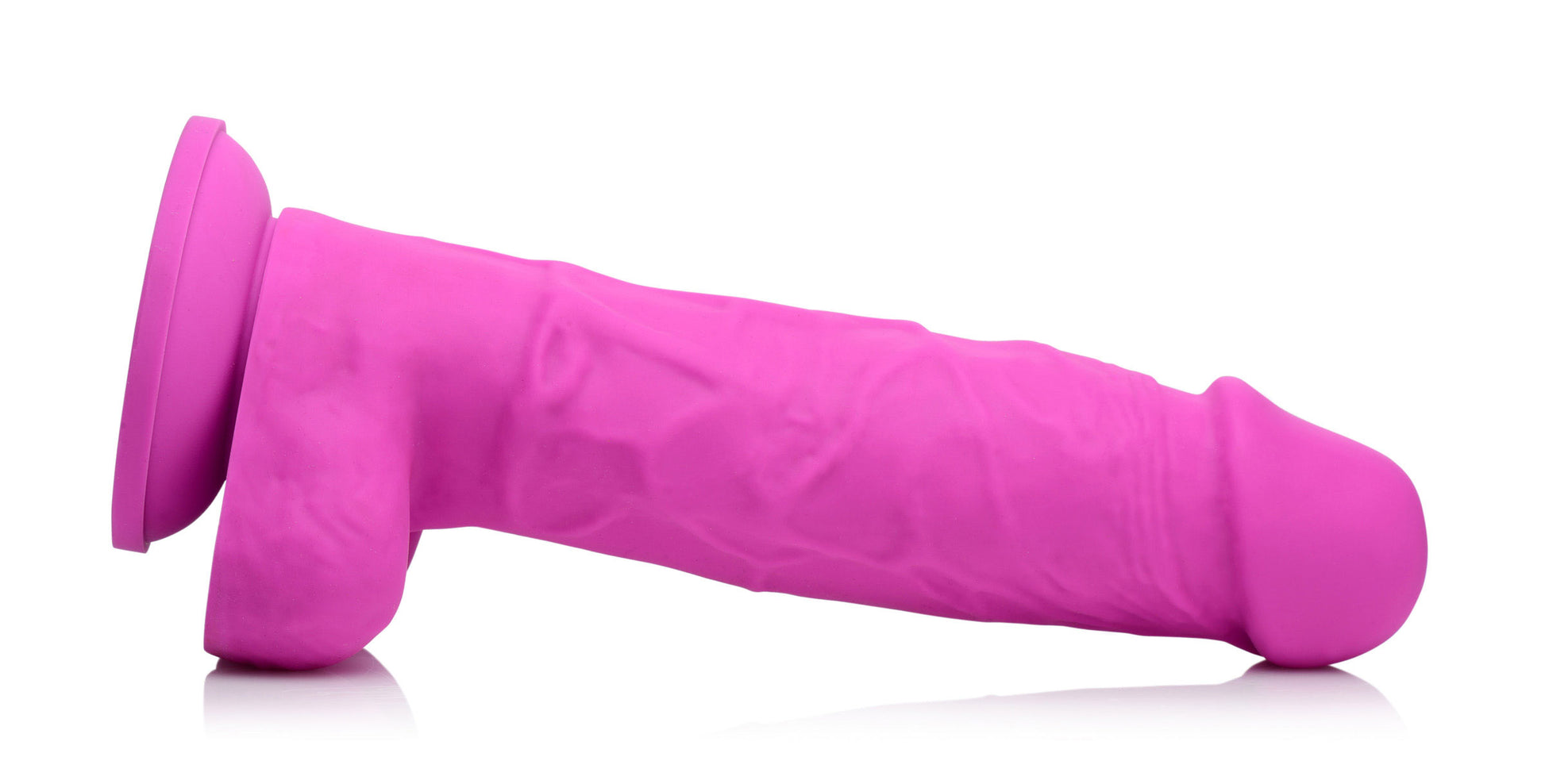 Power Pecker 7 Inch Silicone Dildo with Balls - Pink - UABDSM