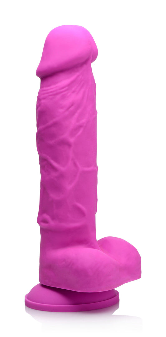 Power Pecker 7 Inch Silicone Dildo with Balls - Pink - UABDSM
