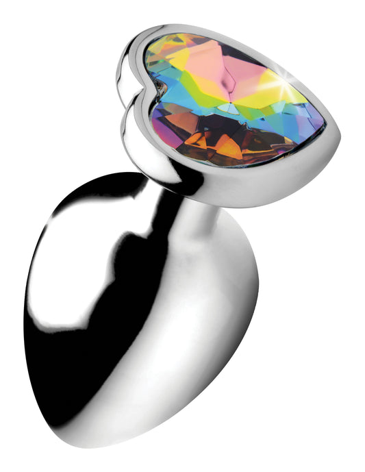 Rainbow Prism Heart Anal Plug - Large - UABDSM
